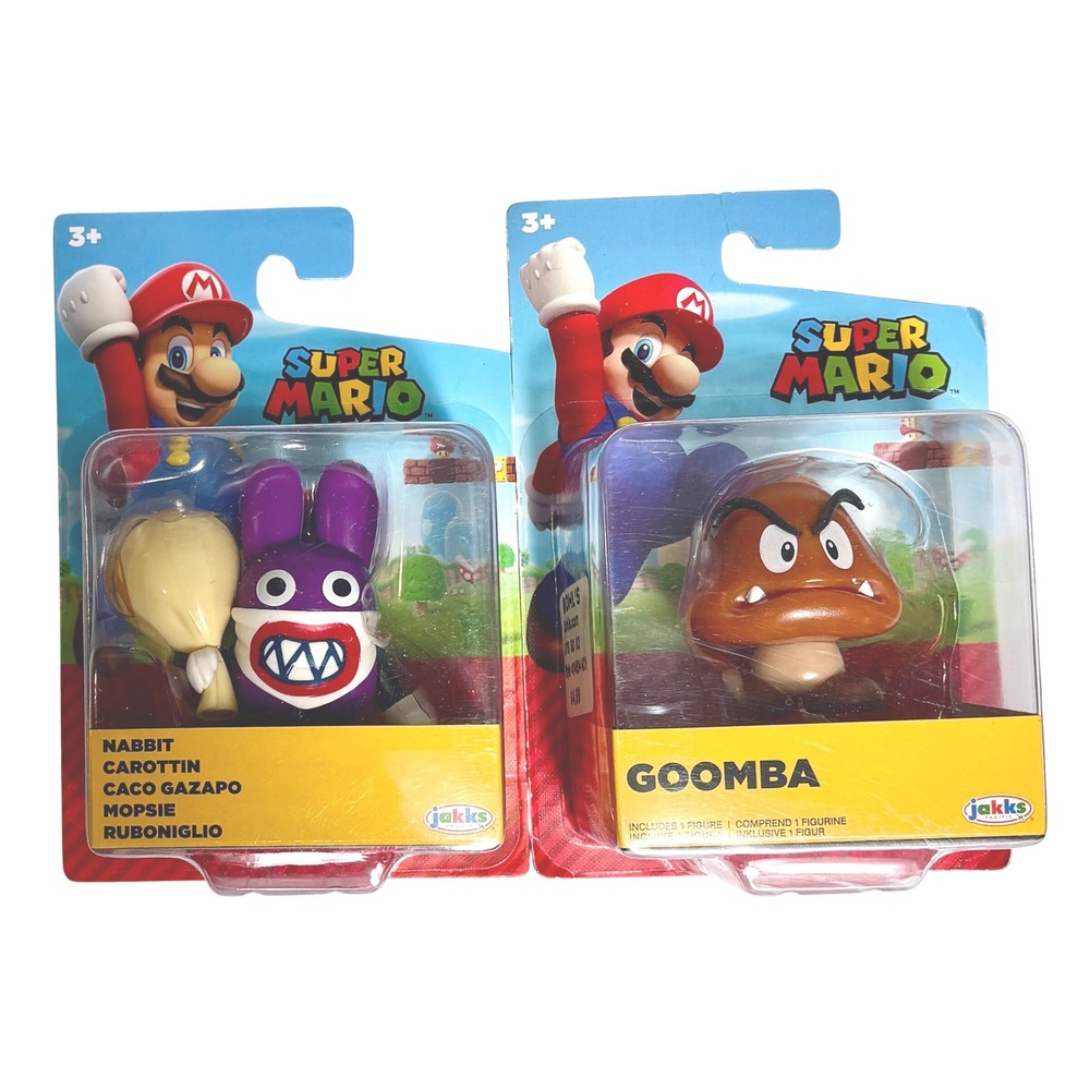 NABBIT & GOOMBA Super Mario Jakks Pacific 2.5" Figures